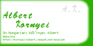 albert kornyei business card